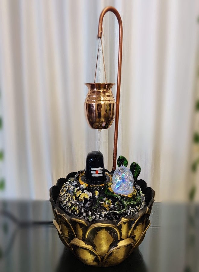 ALILA Water Fountain Indoor for Pooja Room, Worship (Copper, Size: 18inch) (Modern Shivling) - Image 1
